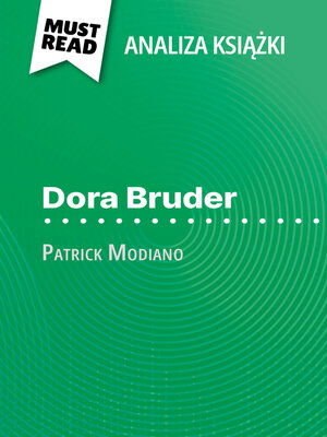 cover image of Dora Bruder książka Patrick Modiano (Analiza książki)